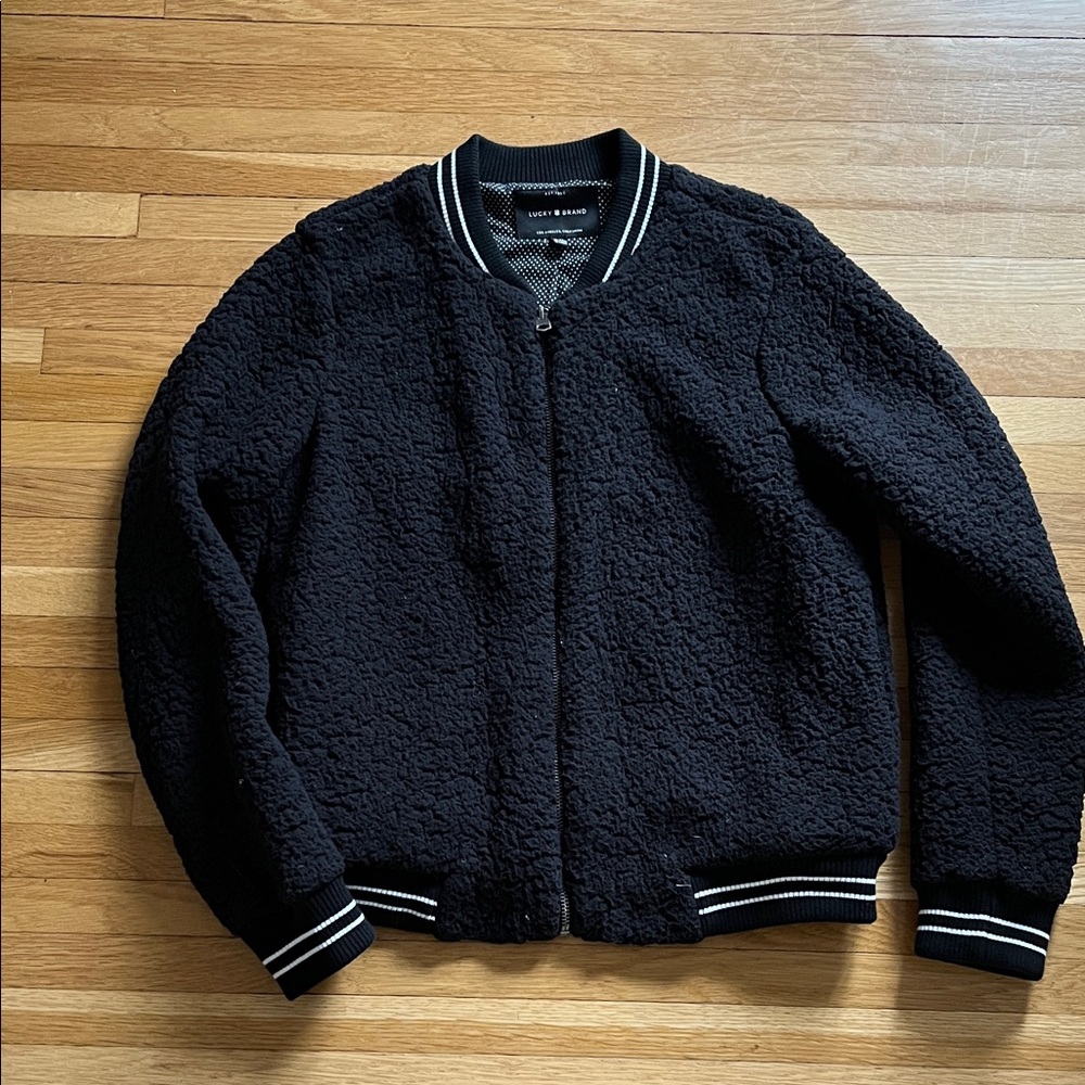 NWOT Lucky Brand faux fur bomber jacket Sz.M